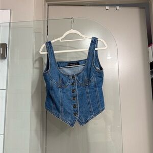 Lioness Blue Denim Crop Top